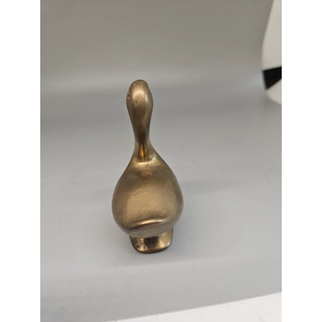 Vintage Sold Brass Duck Figurine For Sale - Image 4 of 5