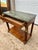 19th-Century French Empire Walnut Console Table — An elegant antique console featuring a rich walnut frame, green marble...