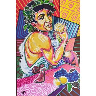 Gerardo La Porta, Bacco Moderno, 2022, Acrylic Painting on Canvas For Sale