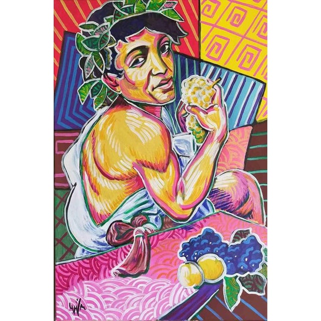 Gerardo La Porta, Bacco Moderno, 2022, Acrylic Painting on Canvas For Sale