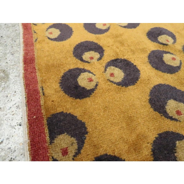 Art Deco Galerie Shabab Collection Mid-20th Century Turkish Art Deco Throw Rug For Sale - Image 3 of 7