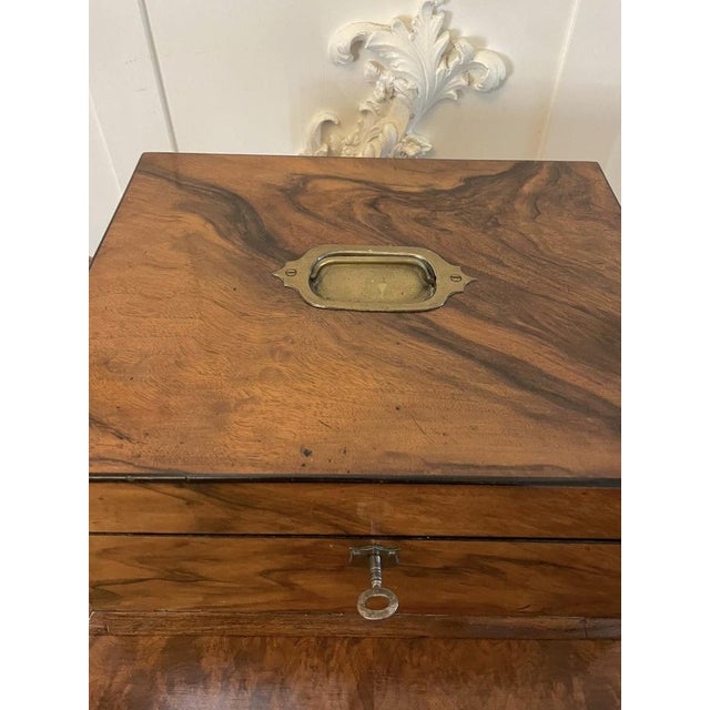 Antique Victorian Figured Walnut Sewing Box, 1860s For Sale - Image 11 of 13