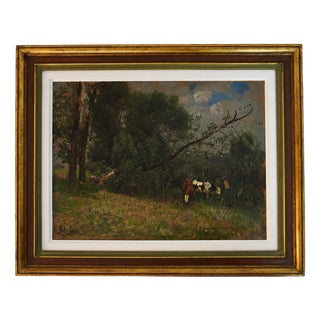 Adolf Lins, Landscape, 1890s-1910s, Oil on Panel, Framed For Sale