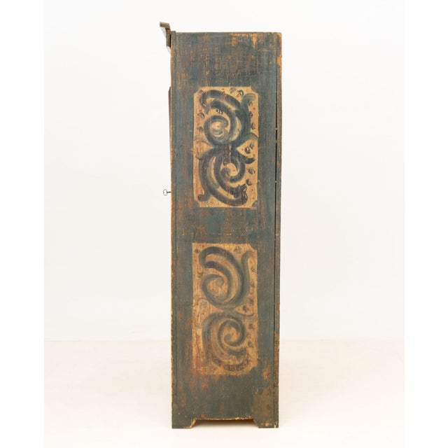 Wood European Polychromed Pine Wardrobe, 19th Century For Sale - Image 7 of 9