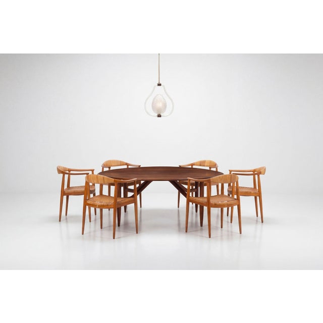 Sam Maloof Dining Table, Solid Walnut, 1959 Exceptional solid walnut dining table by Sam Maloof, exemplifying his...