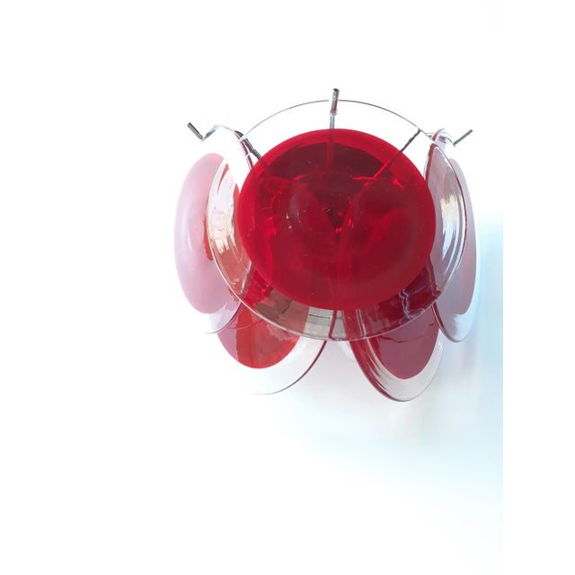 Contemporary Red Murano Glass Disc Wall Light Sconce from Simoeng For Sale - Image 3 of 12