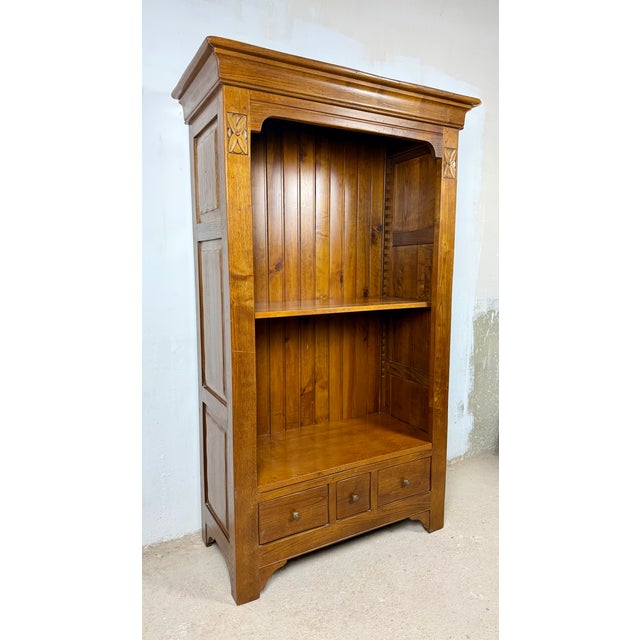 1940s Spanish Oak Rustic Wooden Cabinet, Circa 1940s For Sale - Image 5 of 15