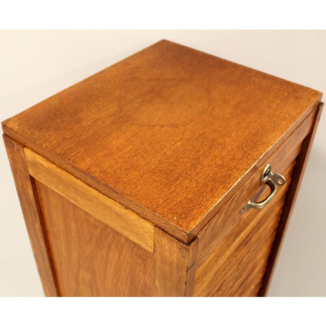 Brown Vintage Filing Cabinet in Oak, 1930s For Sale - Image 8 of 11
