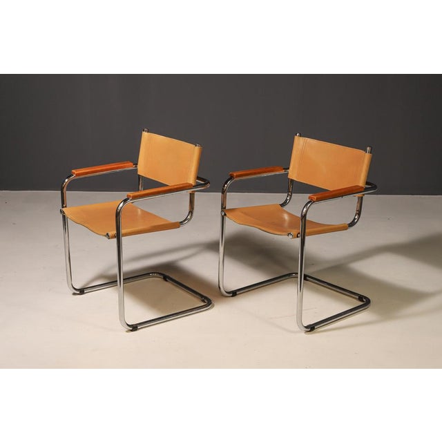 Set of Tubular Steel Cantilever Armchairs, 1970s For Sale - Image 4 of 18