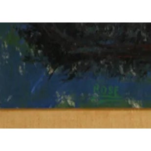 Flower Abstract Rosie American Date: circa 1965 Oil on Canvas, Signed Size: 30.5 in. x 27 in. (77.47 cm x 68.58 cm) Frame...