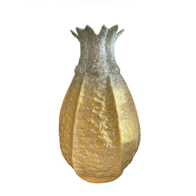 2000 - 2009 Vintage Italian Mid-Century Majolica Pineapple Vase For Sale - Image 5 of 11