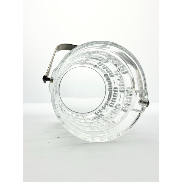 1980s Vintage Geometric Square Grid Plaid French Glass Ice Bucket For Sale In Dallas - Image 6 of 7