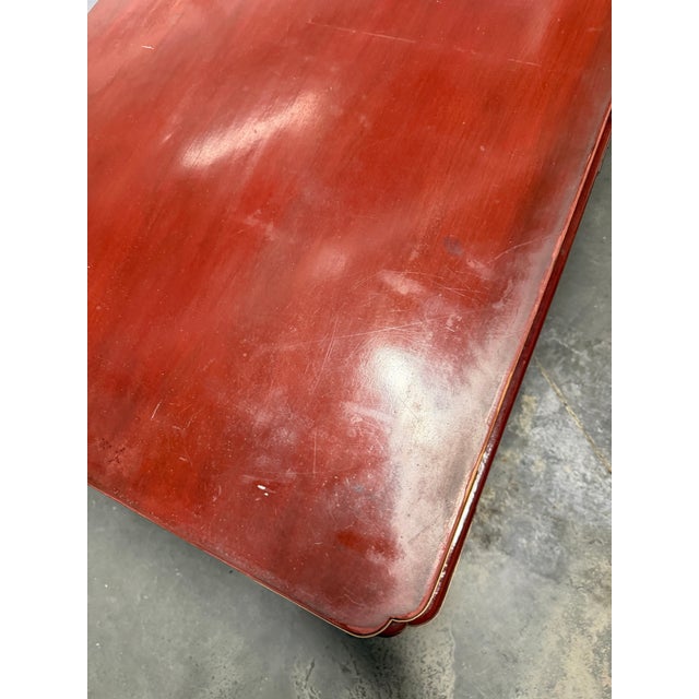 Red 1990s Burton-Ching Ming Style Red Laquer Coffee Table For Sale - Image 8 of 10