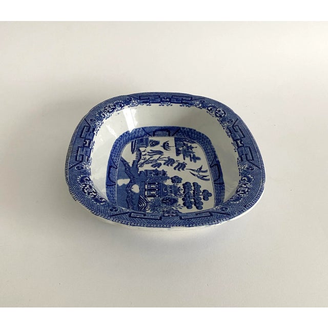 Late 19th Century Antique English Blue Willow Serving Bowl For Sale - Image 5 of 7