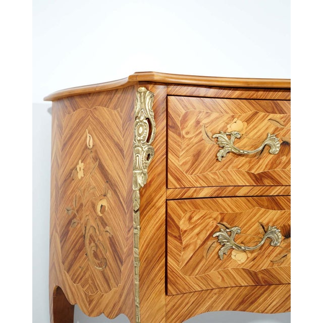 Brown Antique French Louis XV Style Chest of Drawers, 1920s For Sale - Image 8 of 12