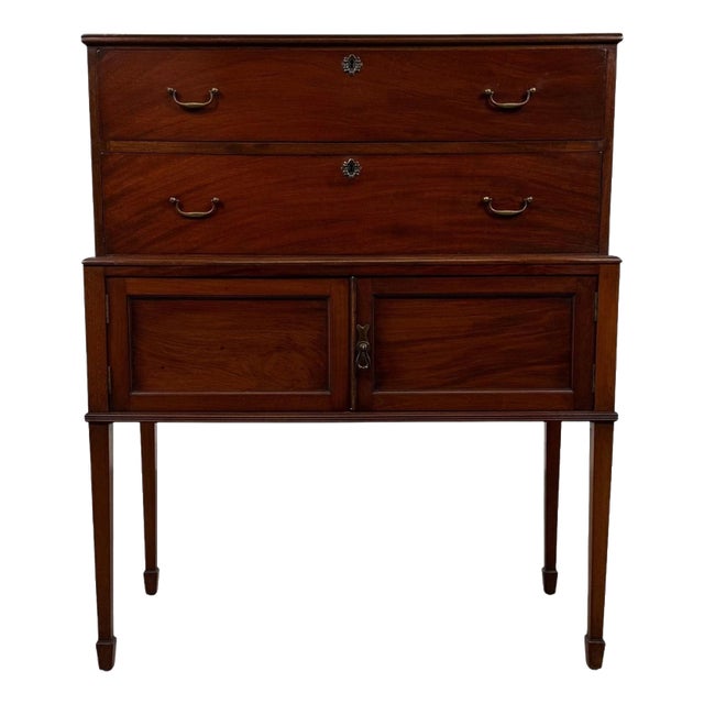 Antique English Mahogany Cabinet, 1900s For Sale