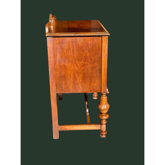 Antique Jacobean Revival Cabinet Sideboard Server Bar-Storage Buffet-Tudor-Entry For Sale - Image 11 of 12