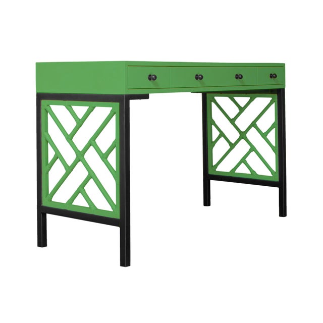 Chippendale Writing Desk - Bright Green For Sale - Image 9 of 9