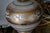 Vintage Hollywood Regency Gold and White Satin Glass Table Lamp For Sale - Image 12 of 18