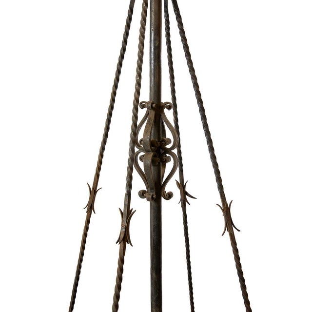 Wrought Iron Chandelier, 1920s For Sale - Image 3 of 5