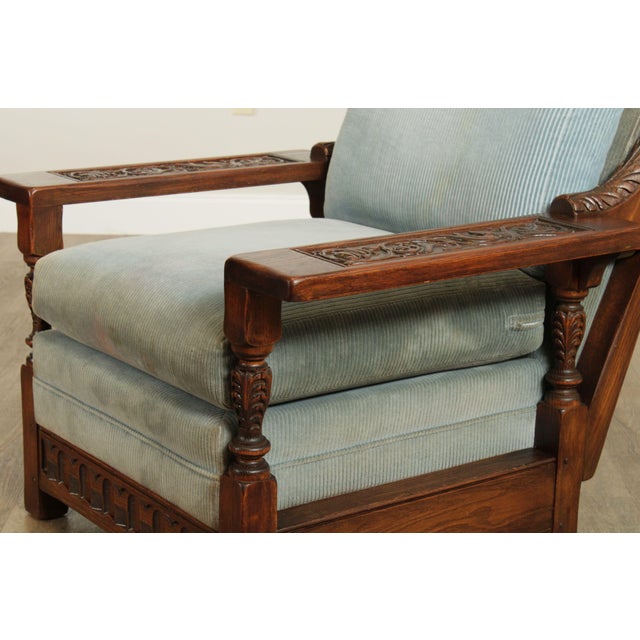 Jamestown Lounge Feudal Oak Vintage Carved Lounge Chair Chairish