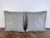 Neoclassical Fortuny Cotton Damask Throw Pillows, Venetian Floral Motif, Aqua & Silver Pair For Sale - Image 3 of 10