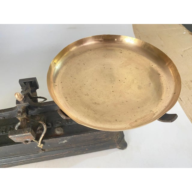 Antique French Scale in Wrought Iron and Brass, France, 19th Century For Sale - Image 9 of 10