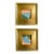 "Turn Me Around" Pair of Framed Mini Paintings by Jessalin Beutler For Sale