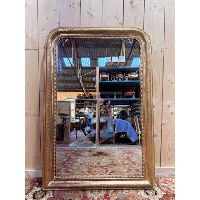 Wood Louis Philippe Mirror in Wood Frame For Sale - Image 7 of 7