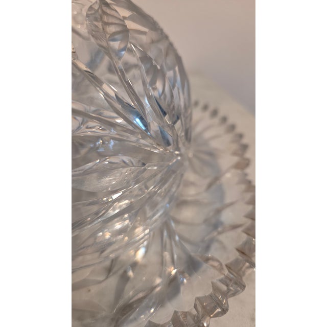 Vintage Imperial Glass Cosmos-Pattern Crystal Covered Butter Dish For Sale - Image 14 of 16