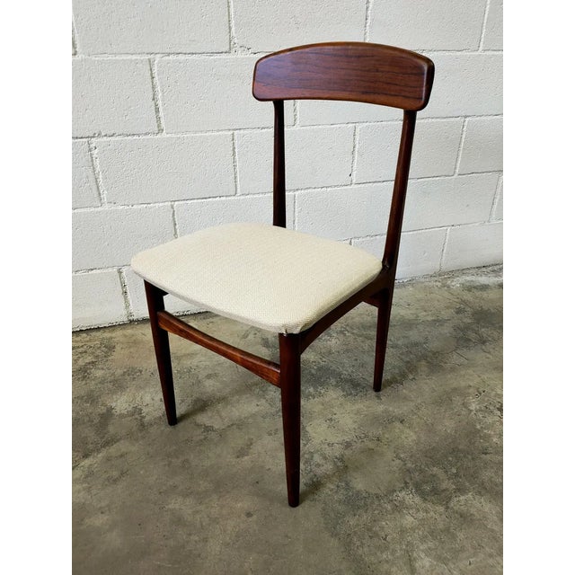 Brown Vintage Wood & Fabric Dining Chair, 1980s For Sale - Image 8 of 8