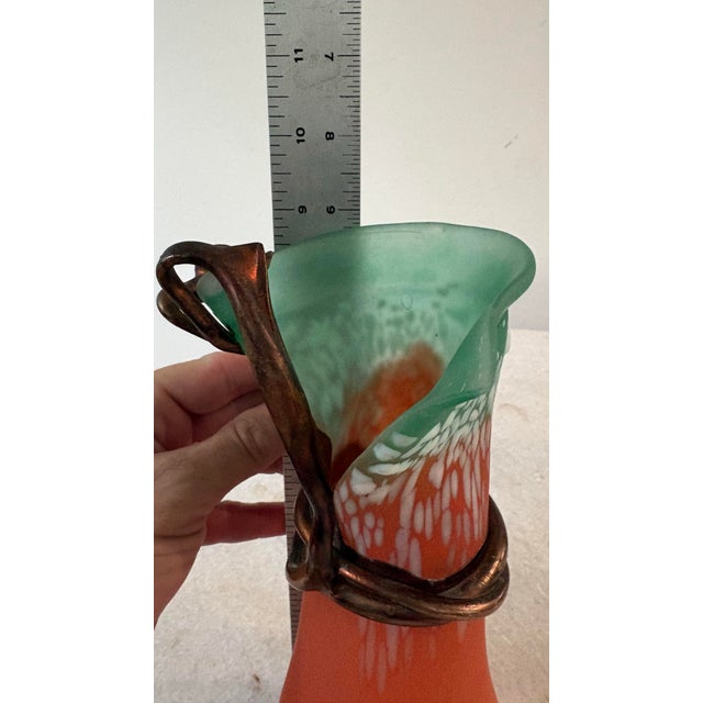 Orange Vintage Art Glass Vase by Tubi Vadan For Sale - Image 8 of 8