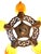 Orange 1930s 5 Light Spanish Revival With Amber Orange Glass Shades With Original Finish For Sale - Image 8 of 11