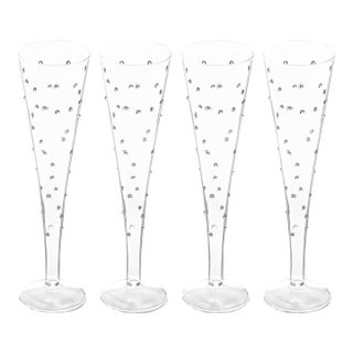 La Boheme Flute with Small Dots, Set of 4 For Sale