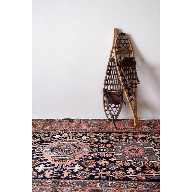 Antique Karaca Scatter Rug c1920 One-of-a-Kind Dimensions: 4'7" x 6' Colors: Salmon, ink, royal blue, peach, sand...