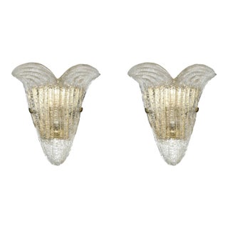 20th Century Murano Graniglia Shield Sconces, a Pair For Sale