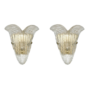 20th Century Murano Graniglia Shield Sconces, a Pair
