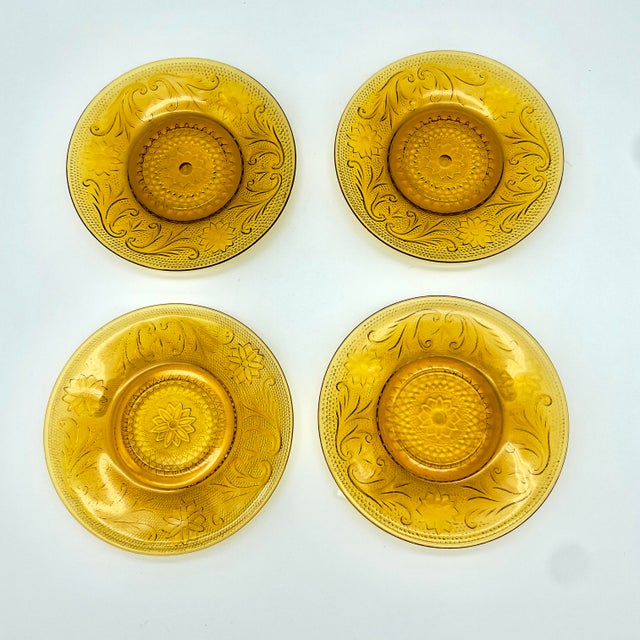 1970s Imperial Glass Tiara Daisy Sandwich Amber Glass Set- 28 Pieces For Sale - Image 12 of 13
