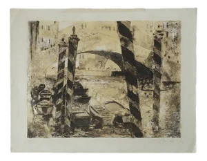 René Genis, Composition, Lithograph, 1970s, Framed
