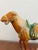 1980s Chinese terracotta drip glaze Tang Dynasty style war horse. Orange, green, and cream aged drip glaze. China, late...