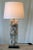 Old French 19th C Plaster mold fragments, made into lamps, newly made black iron stand and newly wired for USA. 23.5H x...