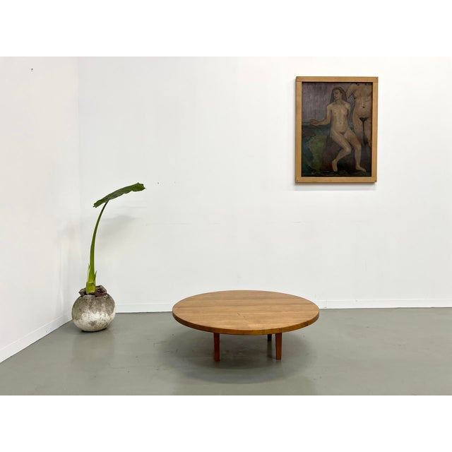 Circular Oak Coffee Table, 1960s For Sale - Image 13 of 13