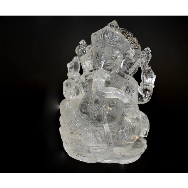 Traditional Rock Crystal Quartz Ganesh 7" For Sale - Image 3 of 12