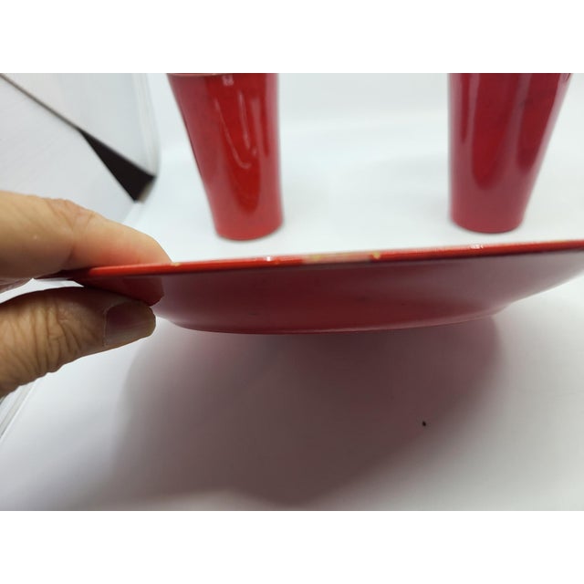 Red Ceramic Set by Robert Picault for Vallauris, France, 1950, Set of 4 For Sale - Image 16 of 18