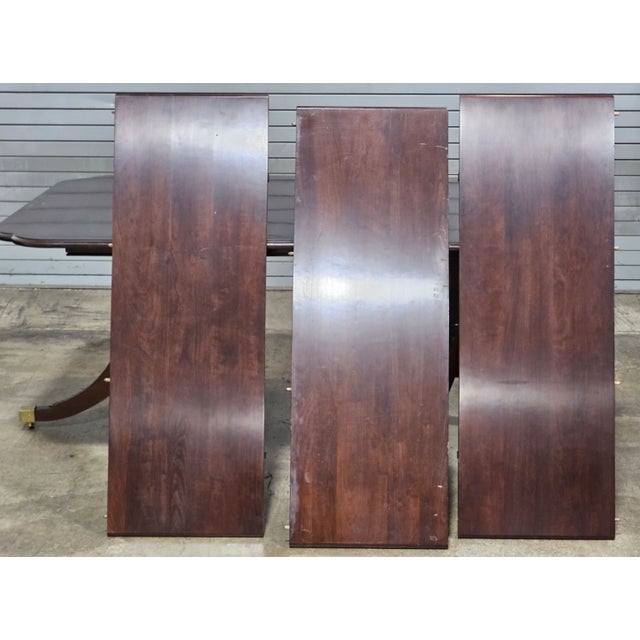 Late 20th Century Statton Duncan Phyfe Cherry Dining Table Old Towne Maryland Made 3 Leaves For Sale - Image 9 of 11