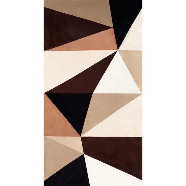 Schumacher Sample - Schumacher X Miles Redd Cubist Silk Panel Fabric in Java For Sale - Image 4 of 4