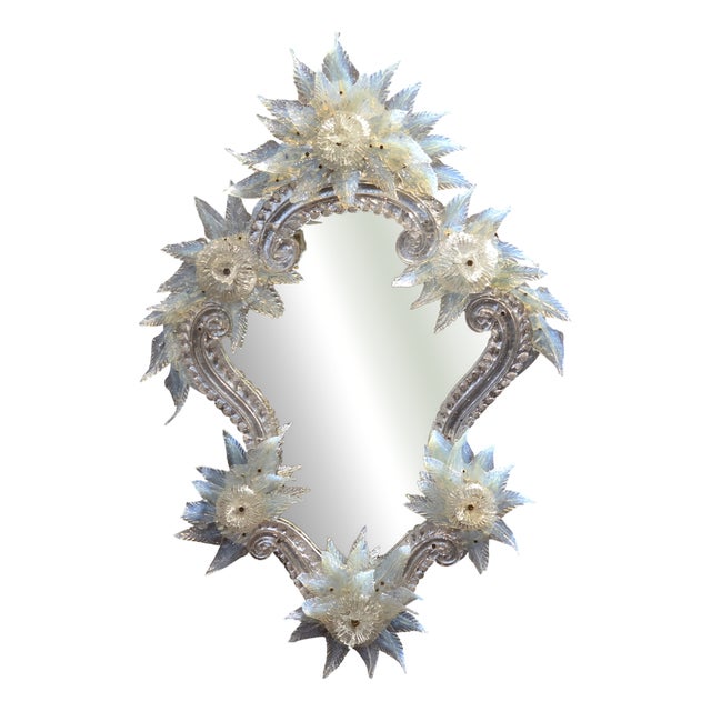 Venetian Mirror in Iridescent Glass, Late 19th Century For Sale
