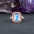 Modern 5.9Ct Rainbow Moonstone Ring With Diamond & Pink Sapphire Accents: 14k Gold Ring For Sale - Image 3 of 9