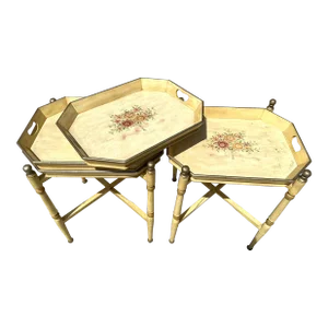 Vintage French Provincial 2-Tier Bar Cart