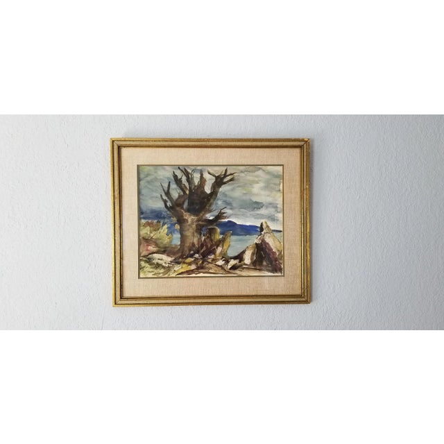 1963 Antonio Estrada Landscape Watercolor Painting For Sale - Image 12 of 12